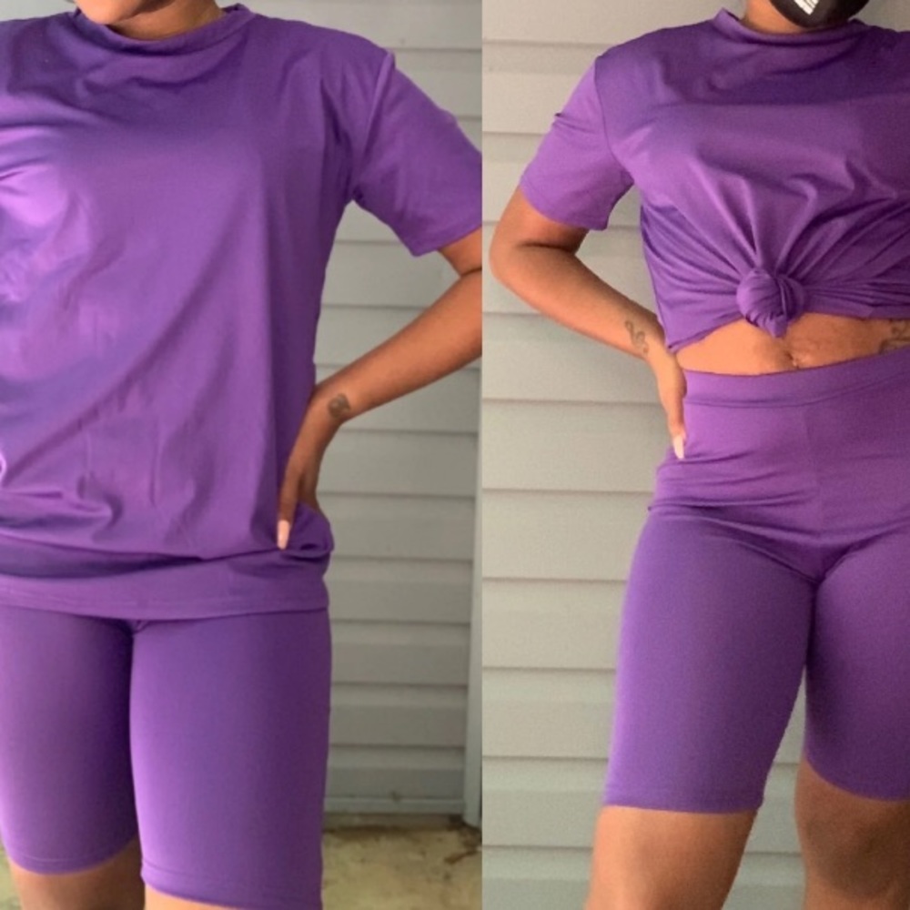 Purple Shorts Set - Picture 2 of 4